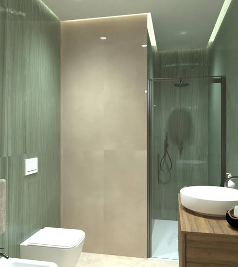Bathroom project 3D Resin Stone effect BOSCO FOGLIE LINFA BEIGE LINFA RIFLESSI BOSCO color tiles