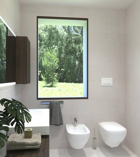 Bathroom project Resin 3D effect MATCHA LIGHT MICRO BIANCO BIANCO color tiles
