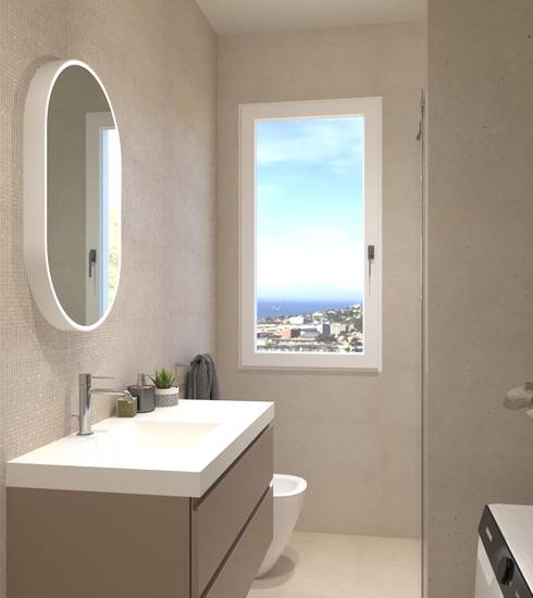 Bathroom project Resin 3D effect BEIGE KENZIA BEIGE TORTORA BRILLANTE SOLID VERDE MOSAICO MICRO BEIGE SOLID BLU MOSAICO TORTORA SOLID COTTO MOSAICO MICRO TORTORA color tiles
