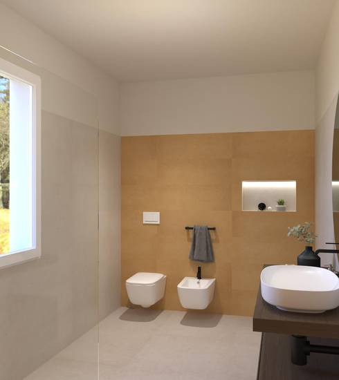 Bathroom project Resin effect TORTORA BRILLANTE OCRA OCRA BRILLANTE TORTORA MICRO TORTORA color tiles