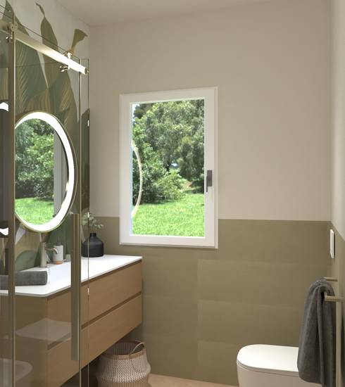 Bathroom project Decor Box Resin effect TROPICAL GREEN BREZZA OLIVA color tiles