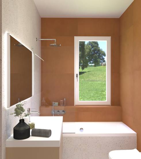 Bathroom project Resin effect TERRACOTTA GOCCE GHIACCIO color tiles
