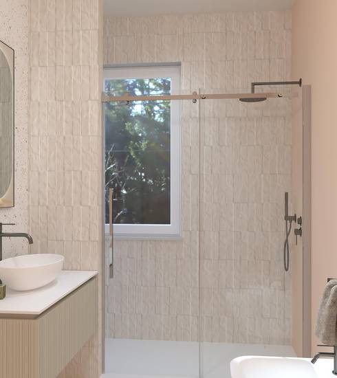 Bathroom project Stone Decor Box Resin Brick & Chevron effect GESSO TALC DROP WHITE BIANCO color tiles