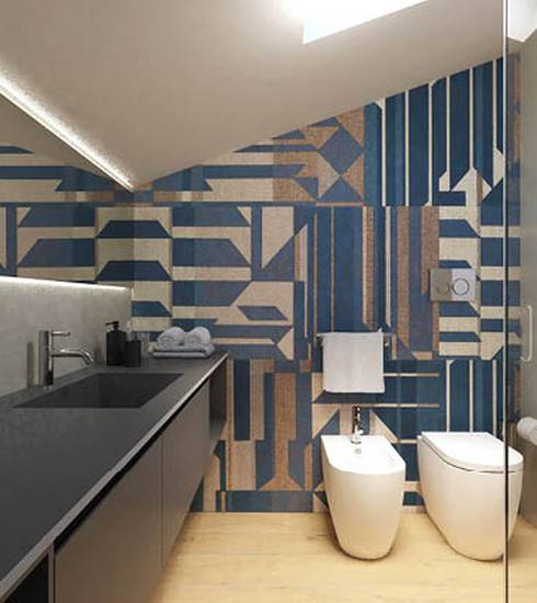 Bathroom project Decor Box Resin Wood effect TEXTURE KILIM GREY HONEY STAR GREY BLUE color tiles