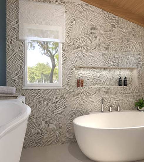 Bathroom project 3D Résine effect STAR WHITE WHITE BLUE color tiles