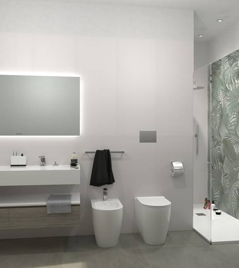 Bathroom project Resin Decor Box effect GHIACCIO TROPICAL VERDE MUSK color tiles