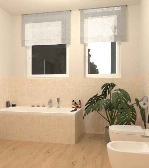 Bathroom project Wood Decor Box Resin effect HONEY TROPICAL BEIGE color tiles