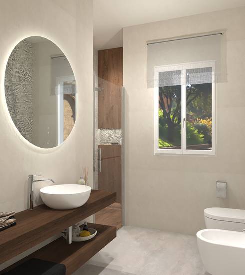 Bathroom project 3D Resin Wood effect TOBACCO WHITE STAR WHITE GREY color tiles