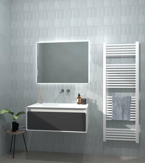 Bathroom project Resin effect CIELO PERLA ARCHS MOSAICO CIELO PERLA GOCCE NEBBIA color tiles