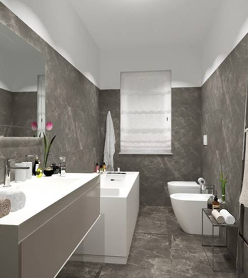 Bathroom project Marble effect FILO IMPERIALE IMPERIALE color tiles