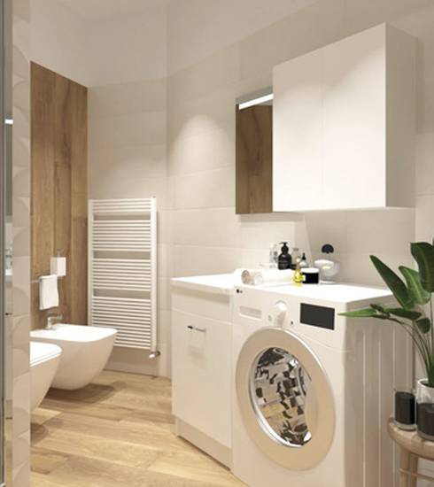 Bathroom project Wood Decor Box Resin effect DOMINO WHITE WHITE NATURAL DECO WHITE color tiles