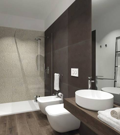 Bathroom project Resina 3D Madera effect STAR BEIGE BROWN BEIGE color tiles