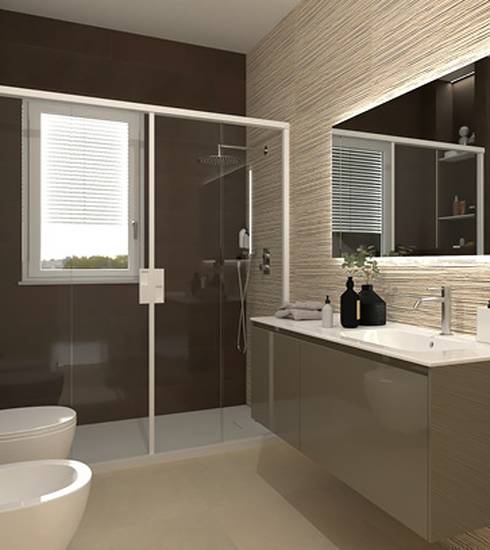 Bathroom project 3D Stone Resin effect STICK BEIGE BEIGE DUNE BEIGE BROWN DRAP BEIGE ROCK BEIGE color tiles