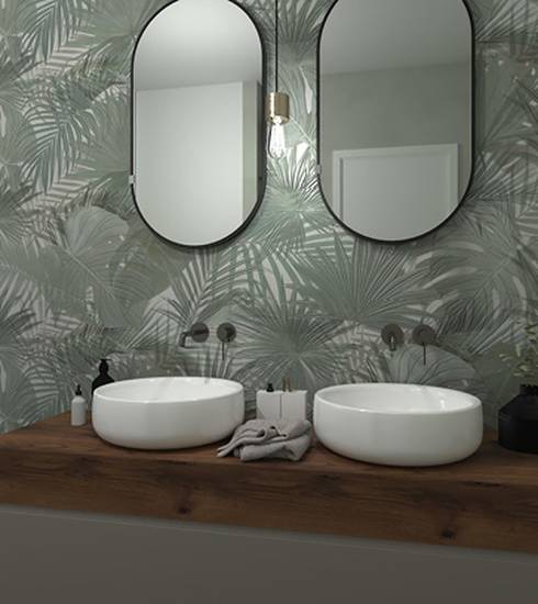 Bathroom project 3D Résine Decor Box effect STAR WHITE ACQUAMARINA TROPICAL VERDE CEMENTO WHITE color tiles