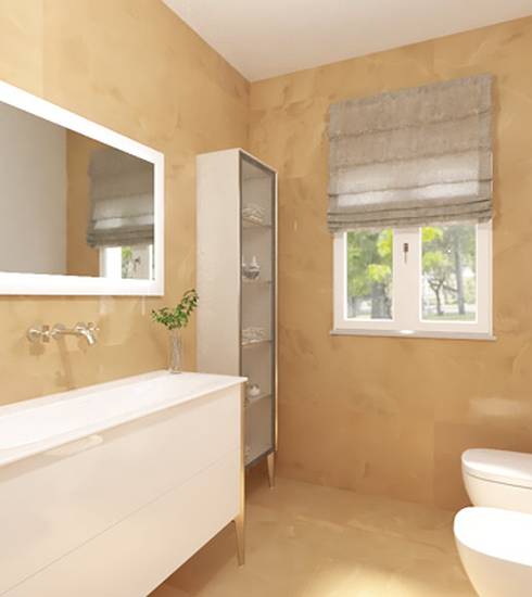 Bathroom project Marble effect ONICE NEVE / ONICE MIELE ARCHS MOSAICO ONICE MIELE ONICE MIELE GRES MACROMOSAICO color tiles