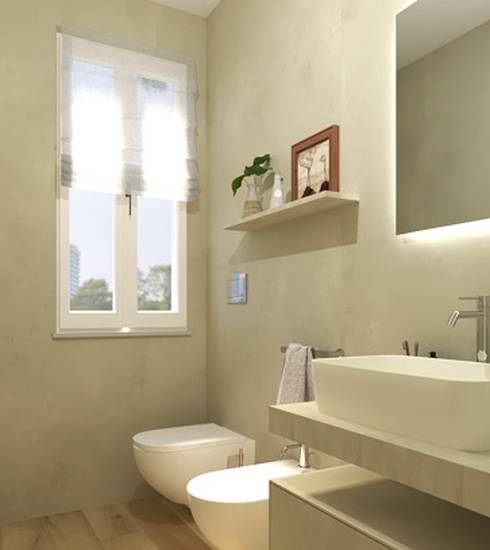 Bathroom project Wood Resin effect BEIGE NATURAL color tiles