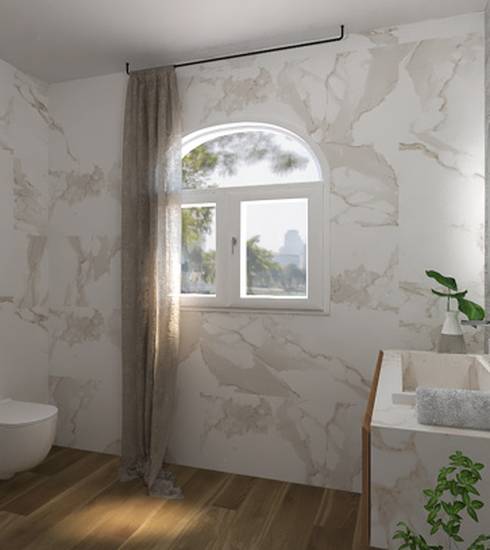 Bathroom project Marble 3D Wood effect OAK CALACATTA FILO CALACATTA FOLD CALACATTA color tiles