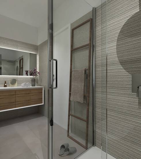 Bathroom project 3D Stone effect GREY EDGE GREY ROCK GREY color tiles
