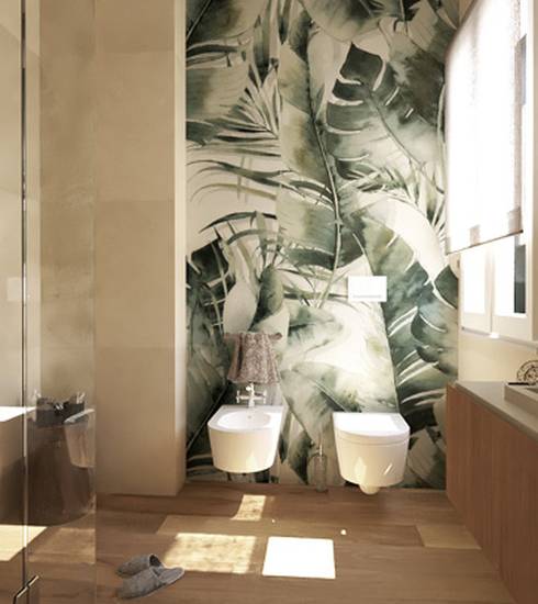 Bathroom project Bois Résine Pierre Decor Box effect ROCK BEIGE DUNE BEIGE PRINT WHITE STAR WHITE STICK BEIGE JUNGLE NATURAL BEIGE WHITE DRAP BEIGE color tiles