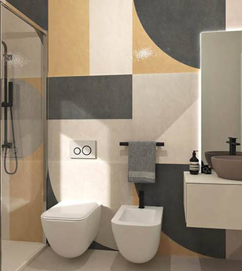 Bathroom project Decor Box Stone effect GREY DRAP GREY ROCK GREY STICK GREY DUNE GREY TEXTURE MACRO color tiles