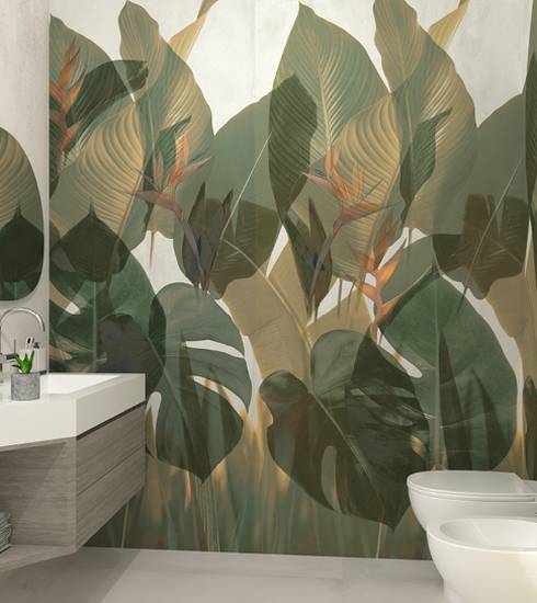 Bathroom project Resin Decor Box effect TROPICAL GREEN LIGHT color tiles