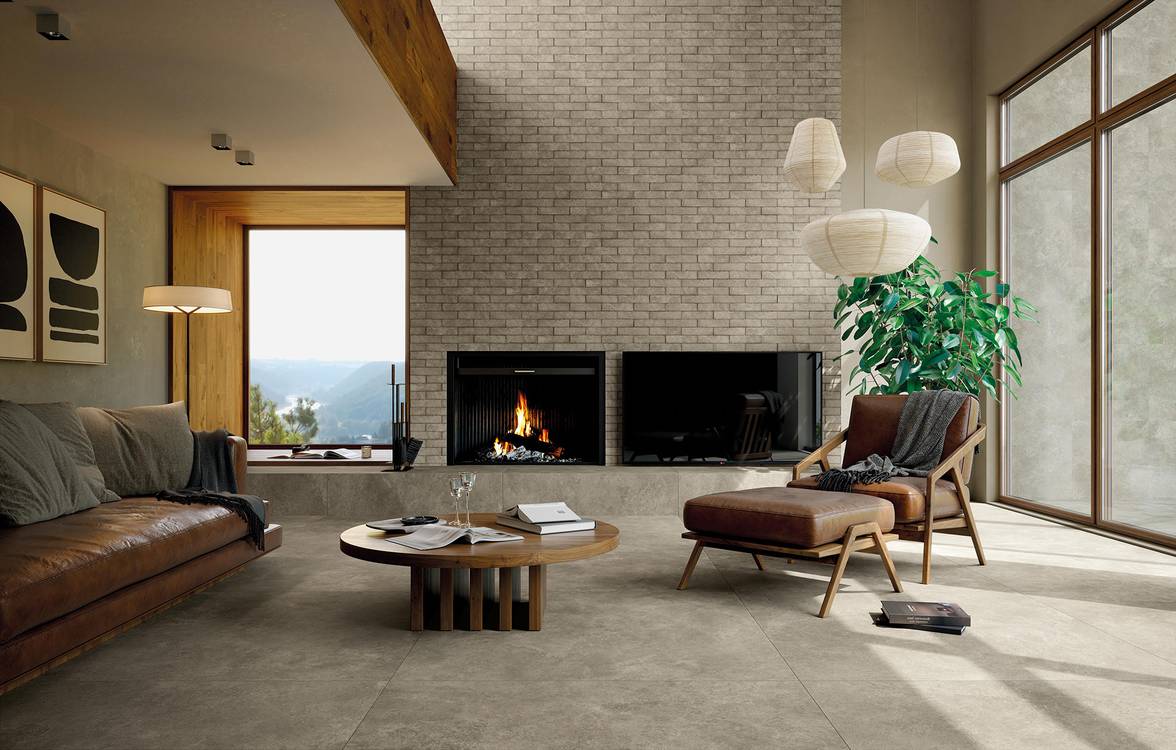 Imagen de ambiente House, realizada con baldosas de la colección: NOBU – GRIS