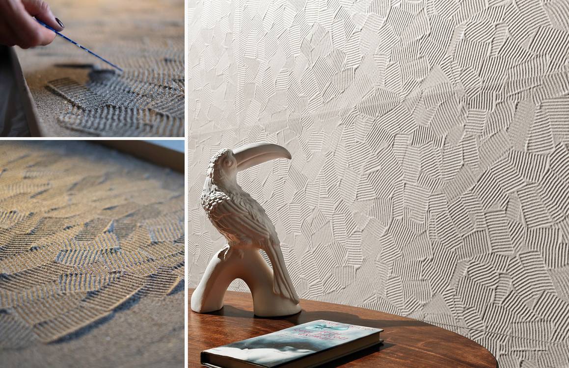 Imagen de ambiente , realizada con baldosas de la colección: LUMINA SAND ART – BLANCO, Ocra