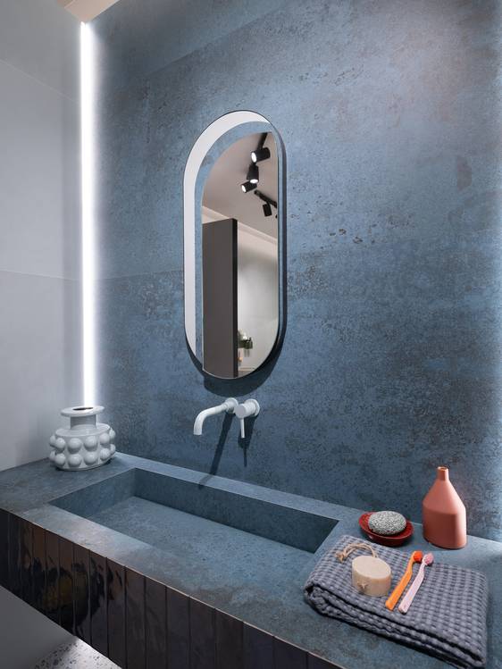 Imagen de ambiente , realizada con baldosas de la colección: OXIDE – 