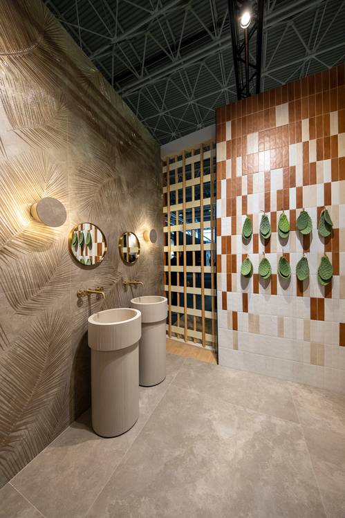 Imagen de ambiente , realizada con baldosas de la colección: VENTO DEL SUD – BROWN