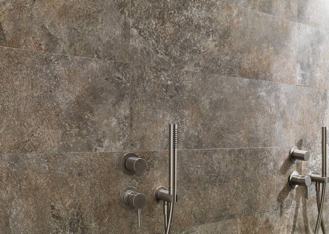 Imagen de ambiente , realizada con baldosas de la colección: NOBU – BROWN