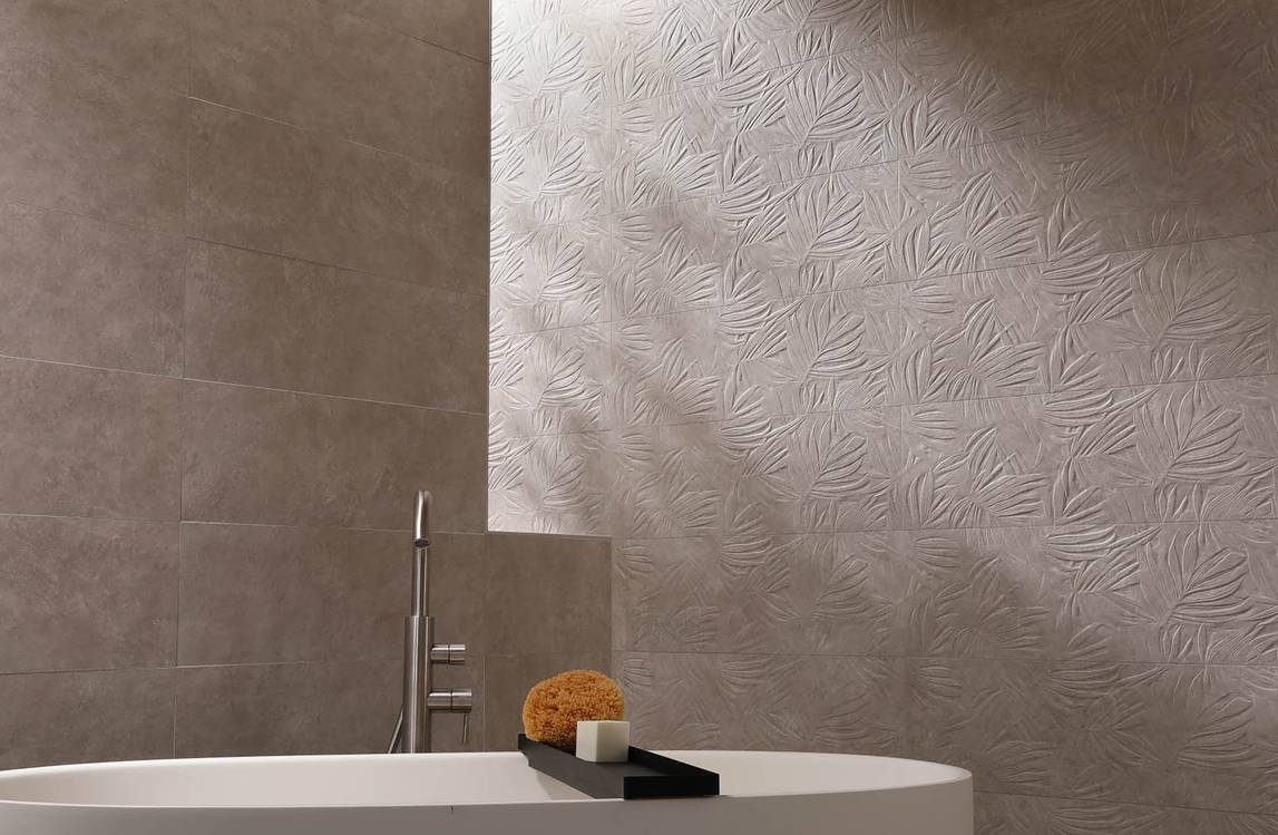 Imagen de ambiente , realizada con baldosas de la colección: NOBU – GRIS