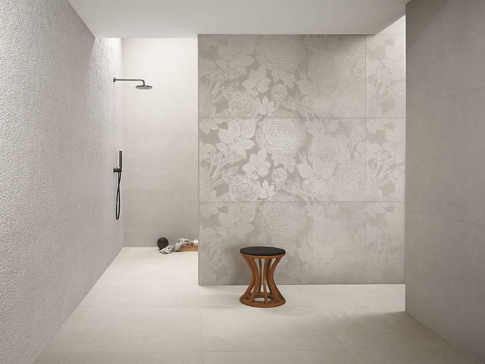 Imagen de ambiente Baño, realizada con baldosas de la colección: BLOOM – BLANCO
