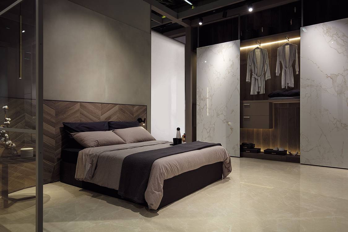 Room view , created with tiles from the collection: FAP MAXXI 120x278 – Beige, White, Other