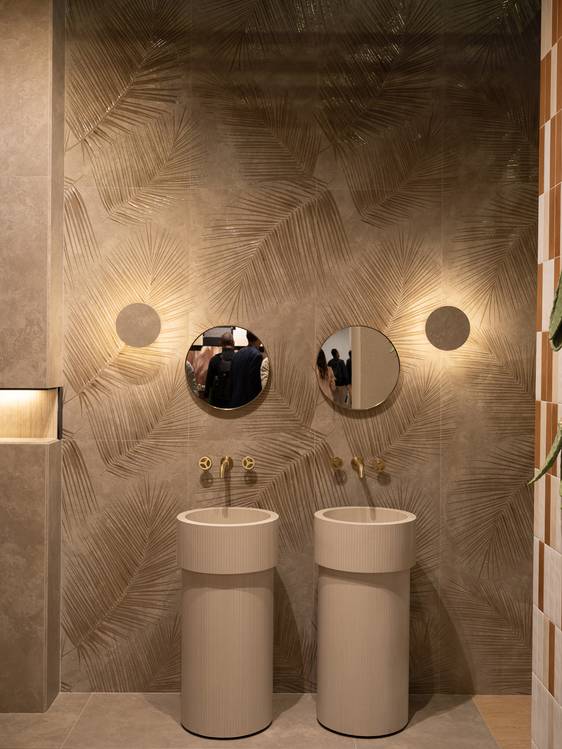 Imagen de ambiente , realizada con baldosas de la colección: VENTO DEL SUD – BROWN