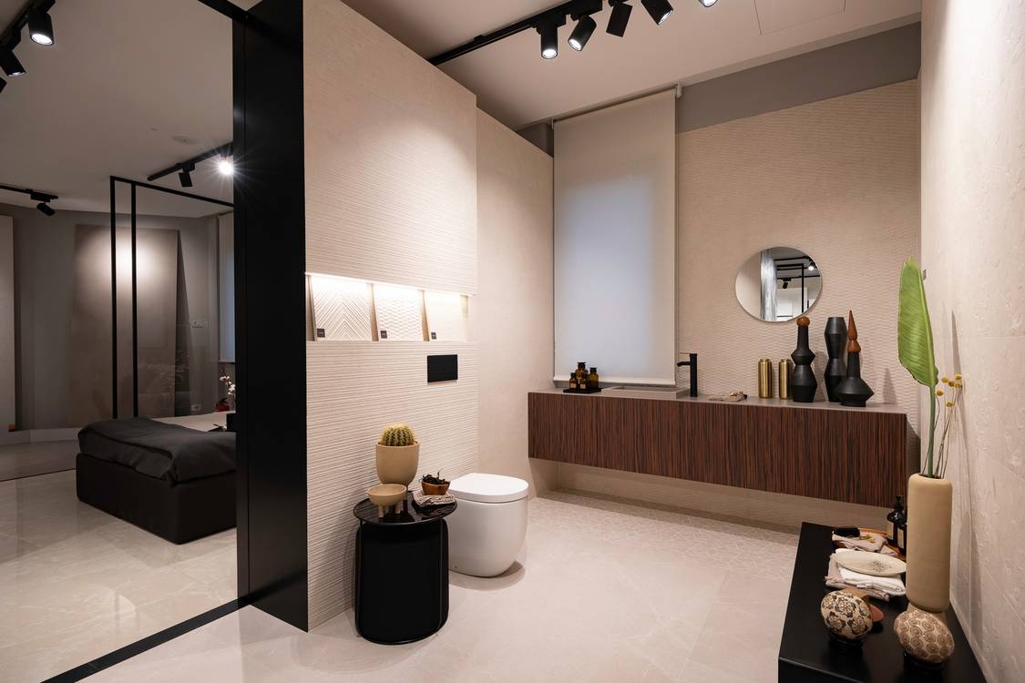 Imagen de ambiente , realizada con baldosas de la colección: LUMINA STONE – 