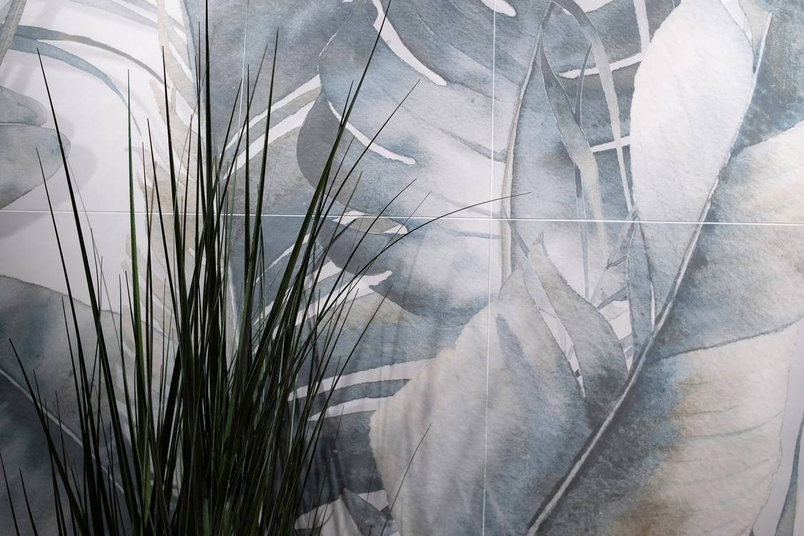 Imagen de ambiente , realizada con baldosas de la colección: BLOOM – Verde