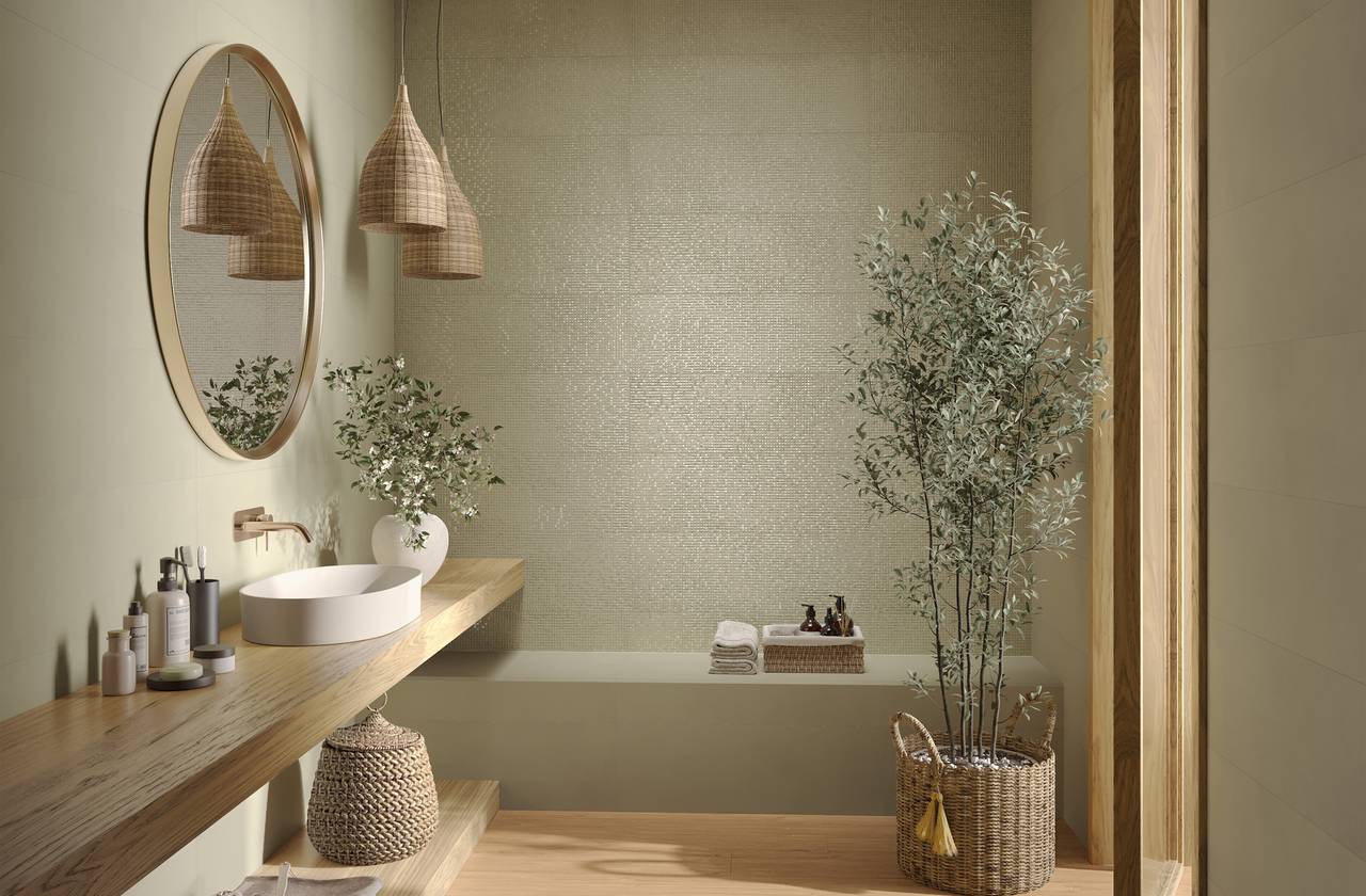 Room view Bathroom, created with tiles from the collection: OLTRE IL COLORE – Other, Beige