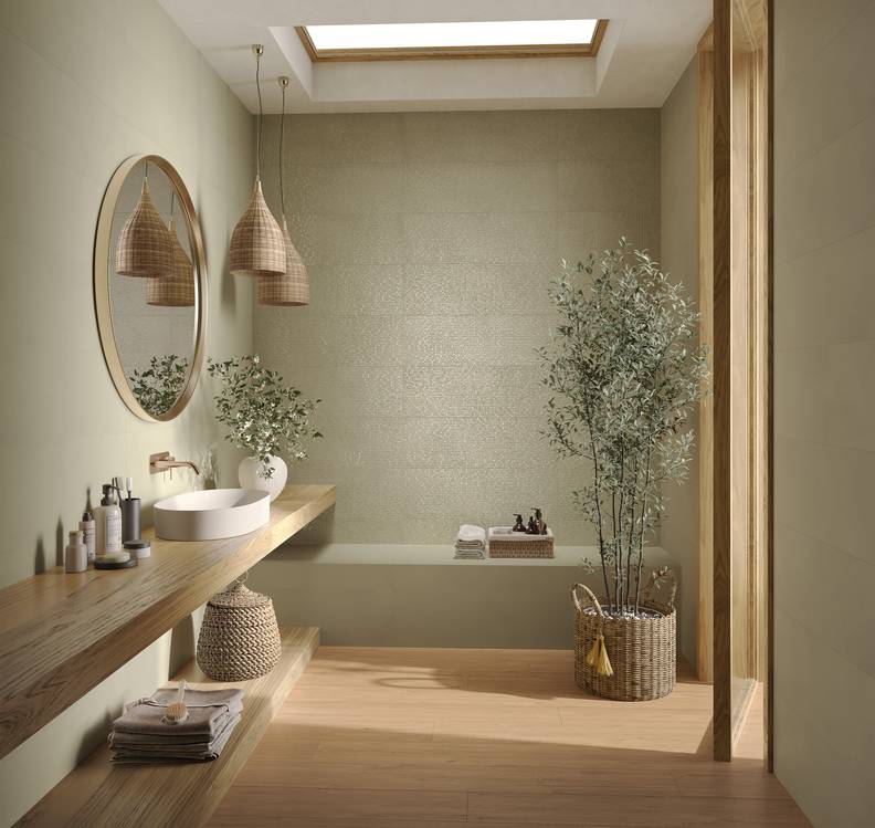 Room view Bathroom, created with tiles from the collection: OLTRE IL COLORE – Other, Beige