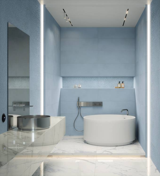 Room view Bathroom, created with tiles from the collection: OLTRE IL COLORE – Other, White
