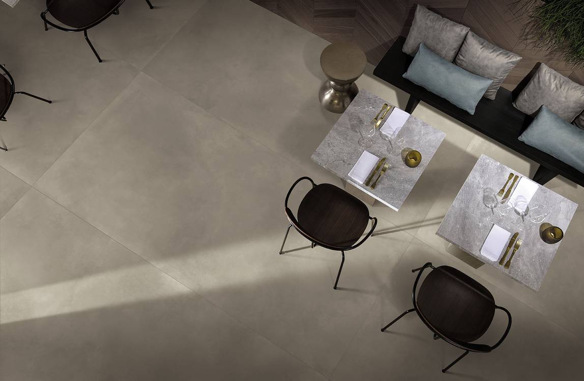 Room view , created with tiles from the collection: FAP MAXXI 120x278 – Beige