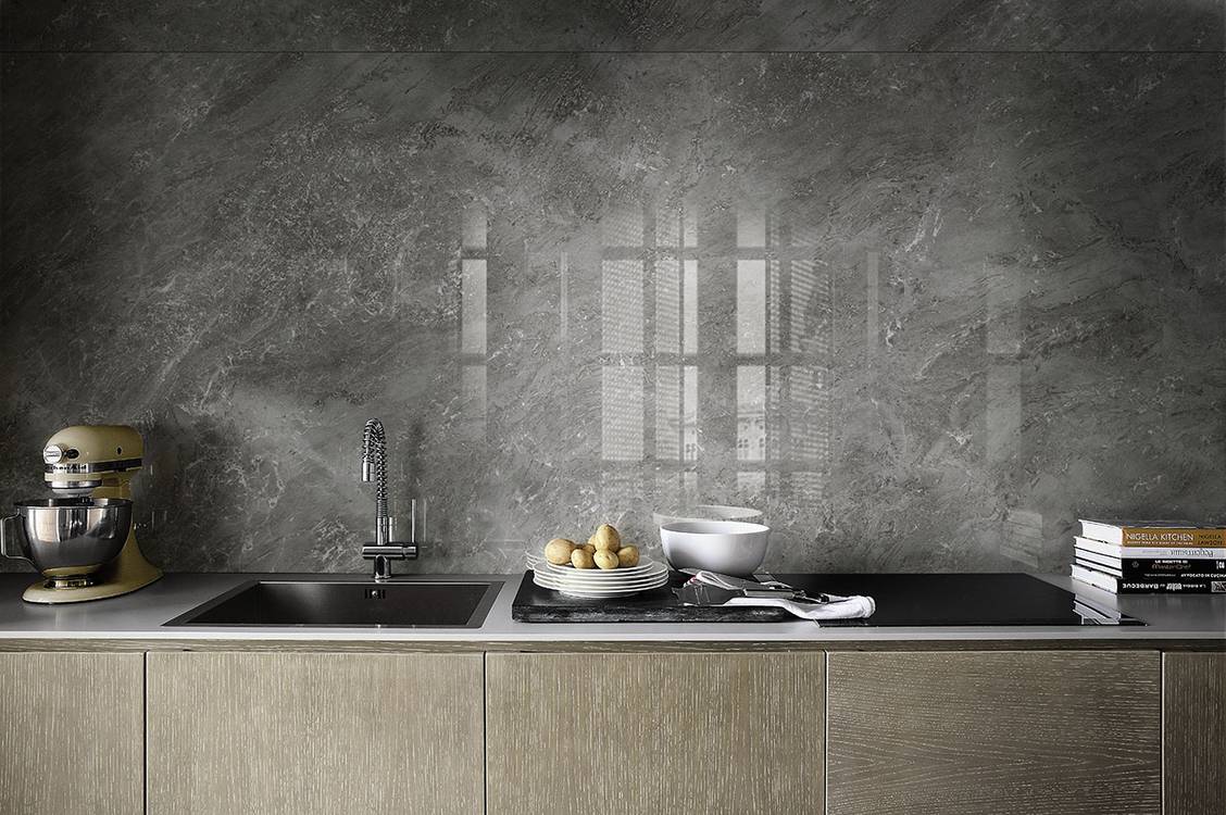 Room view , created with tiles from the collection: FAP MAXXI 120x278 – Grey