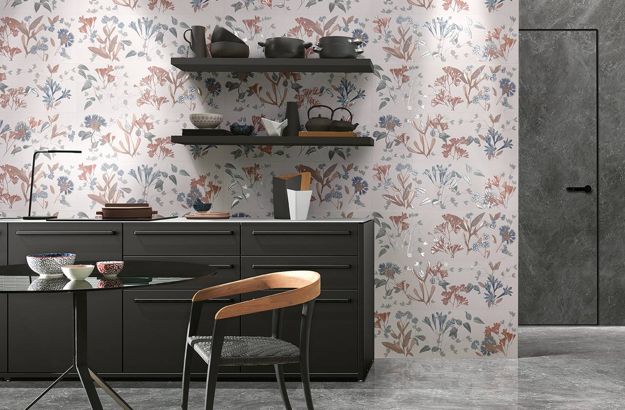 Интерьер Кухня, оформленный плиткой из коллекции: DECO&MORE – WHITE