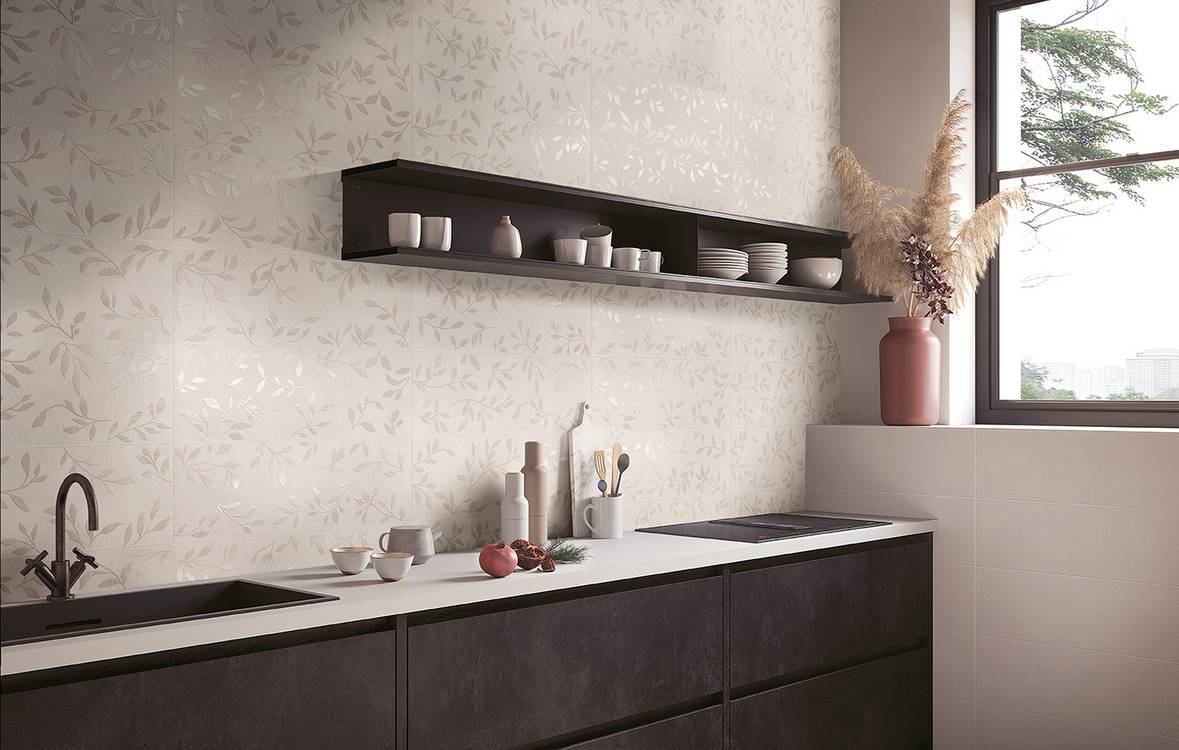 Imagen de ambiente , realizada con baldosas de la colección: DECO&MORE – BLANCO