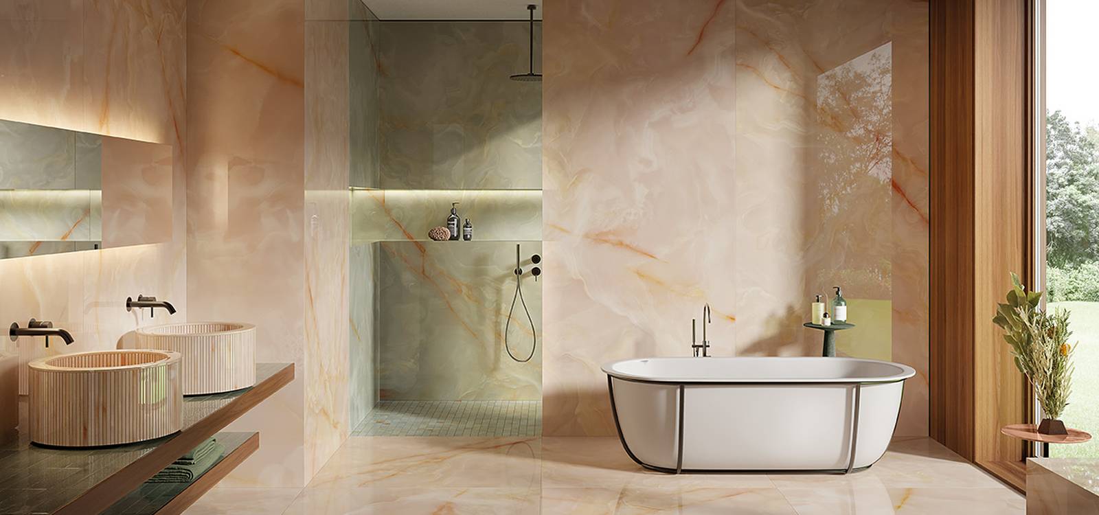 Room view , created with tiles from the collection: FAP MAXXI 120x278 – 