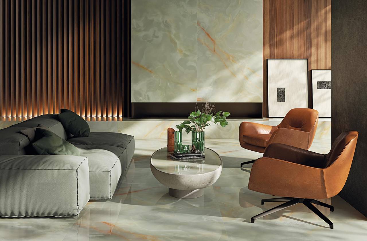 Raumabbildung Hous, gestaltet mit Fliesen aus der Kollektion: GEMME – Grün