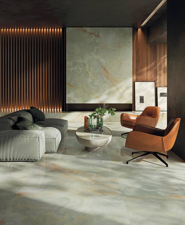 Imagen de ambiente House, realizada con baldosas de la colección: GEMME – Verde