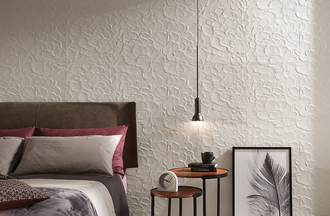 Imagen de ambiente House, realizada con baldosas de la colección: LUMINA SAND ART – BLANCO, GRIS