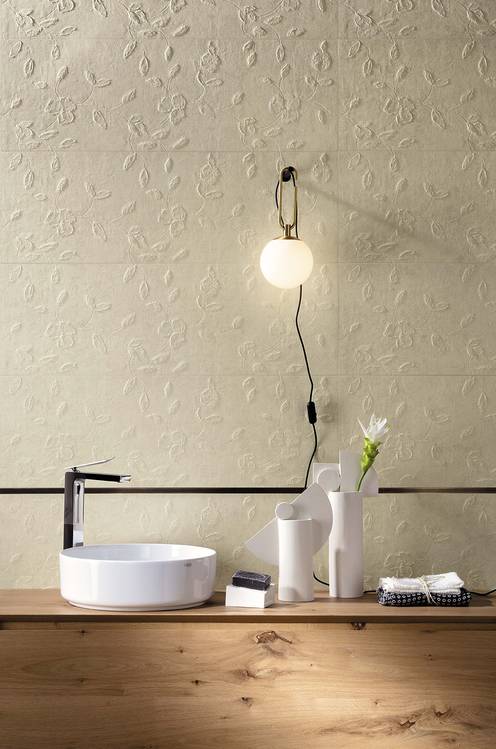 Imagen de ambiente , realizada con baldosas de la colección: LUMINA STONE – BEIGE