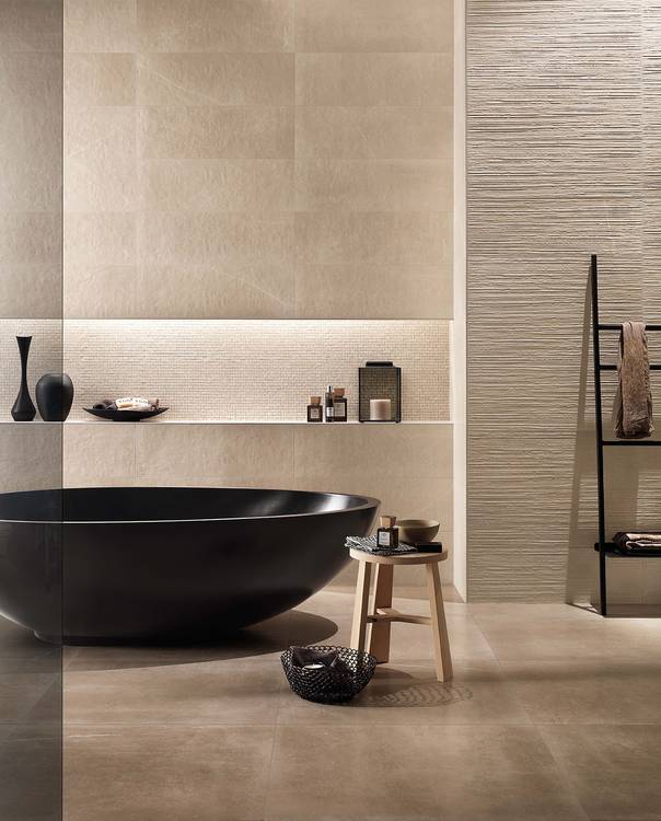 Imagen de ambiente Baño, realizada con baldosas de la colección: MAKU – BEIGE