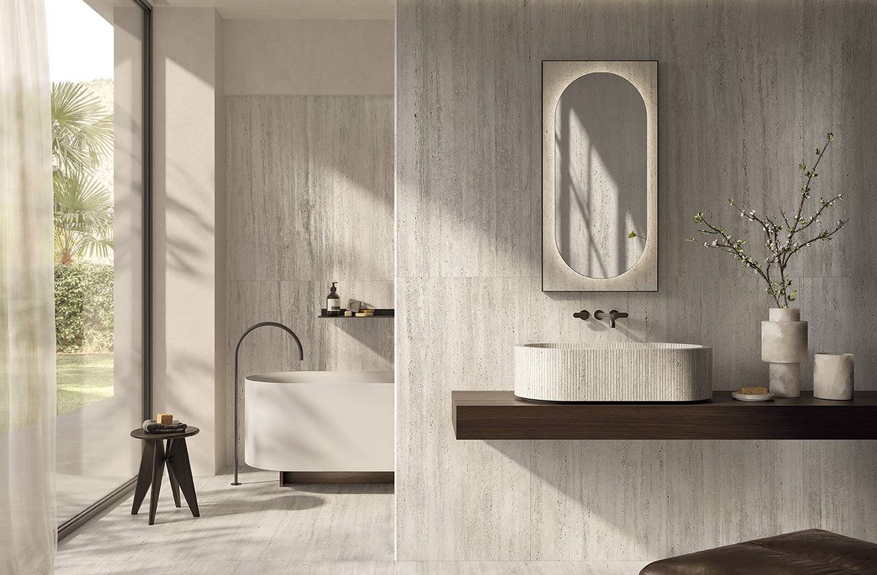 Room view Bathroom, created with tiles from the collection: MATERIA CLASSICA – White